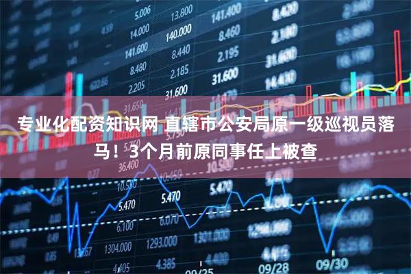 专业化配资知识网 直辖市公安局原一级巡视员落马！3个月前原同事任上被查